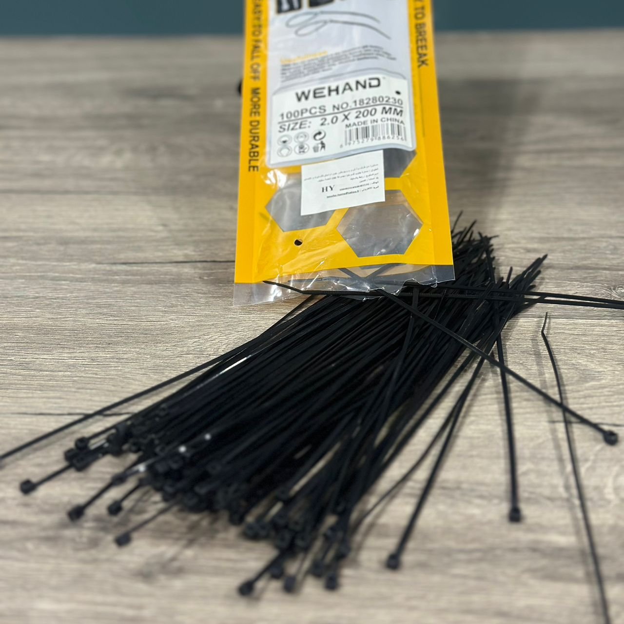 ATTACHE EN PLASTIQUE CABLE TIE WEHAND SIZE 2mm X 200mm NOIR 1PCS